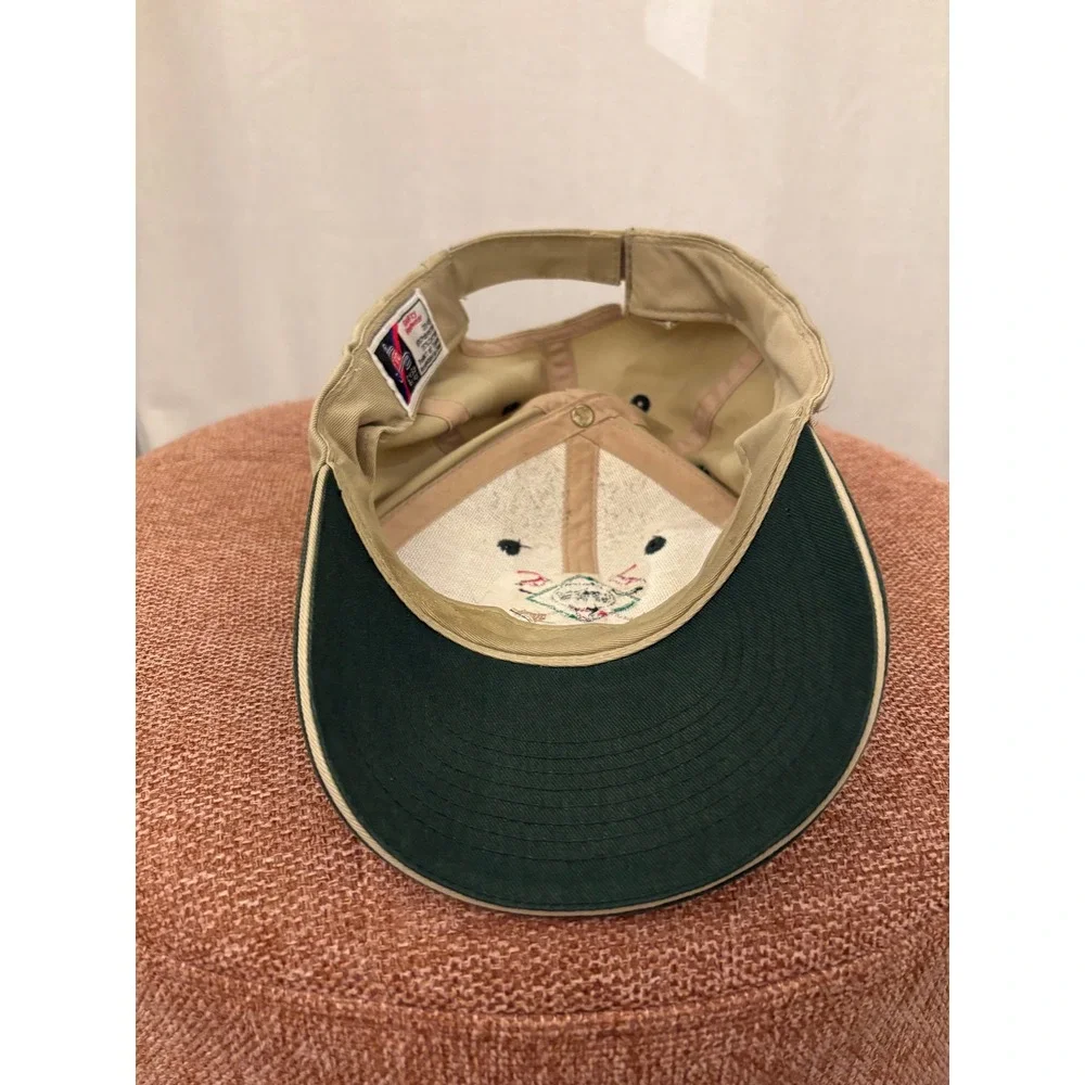 Vintage Otto Kingwood CC Golf Hat Tan Green Two Tone Adjustable Cap